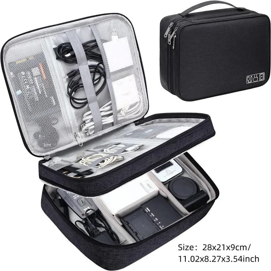 Travel Multi-Function Cable Winder Charger Organizing Bag Miscellaneous Items Storage Box