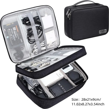 Travel Multi-Function Cable Winder Charger Organizing Bag Miscellaneous Items Storage Box