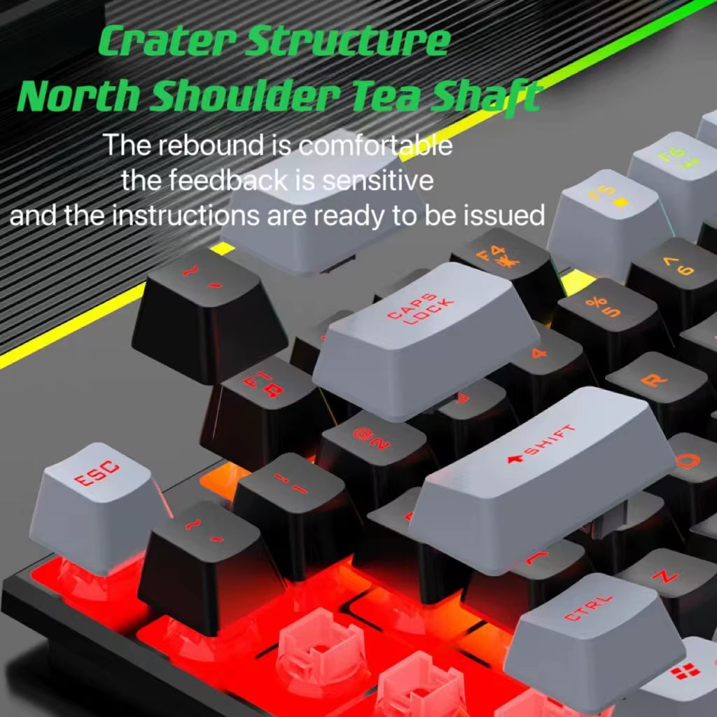 Wired Keyboard and Mouse Set Usb Luminous Mechanical Keyboard and Mouse Set for PC Laptop Computer Game Office