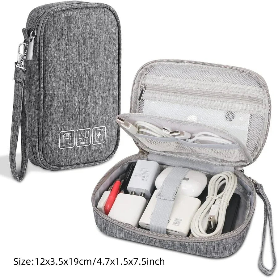 Travel Multi-Function Cable Winder Charger Organizing Bag Miscellaneous Items Storage Box