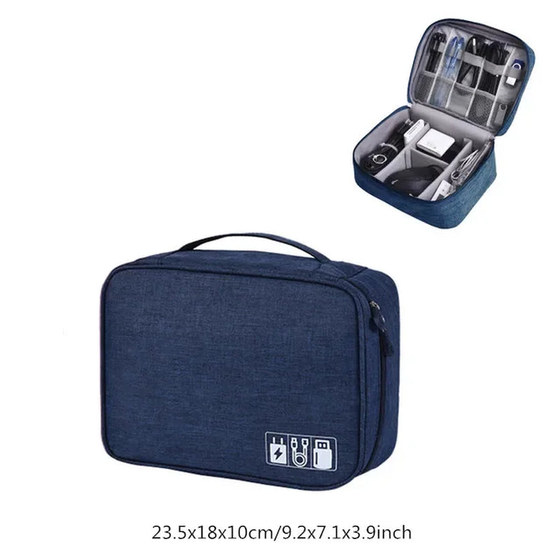 Travel Multi-Function Cable Winder Charger Organizing Bag Miscellaneous Items Storage Box