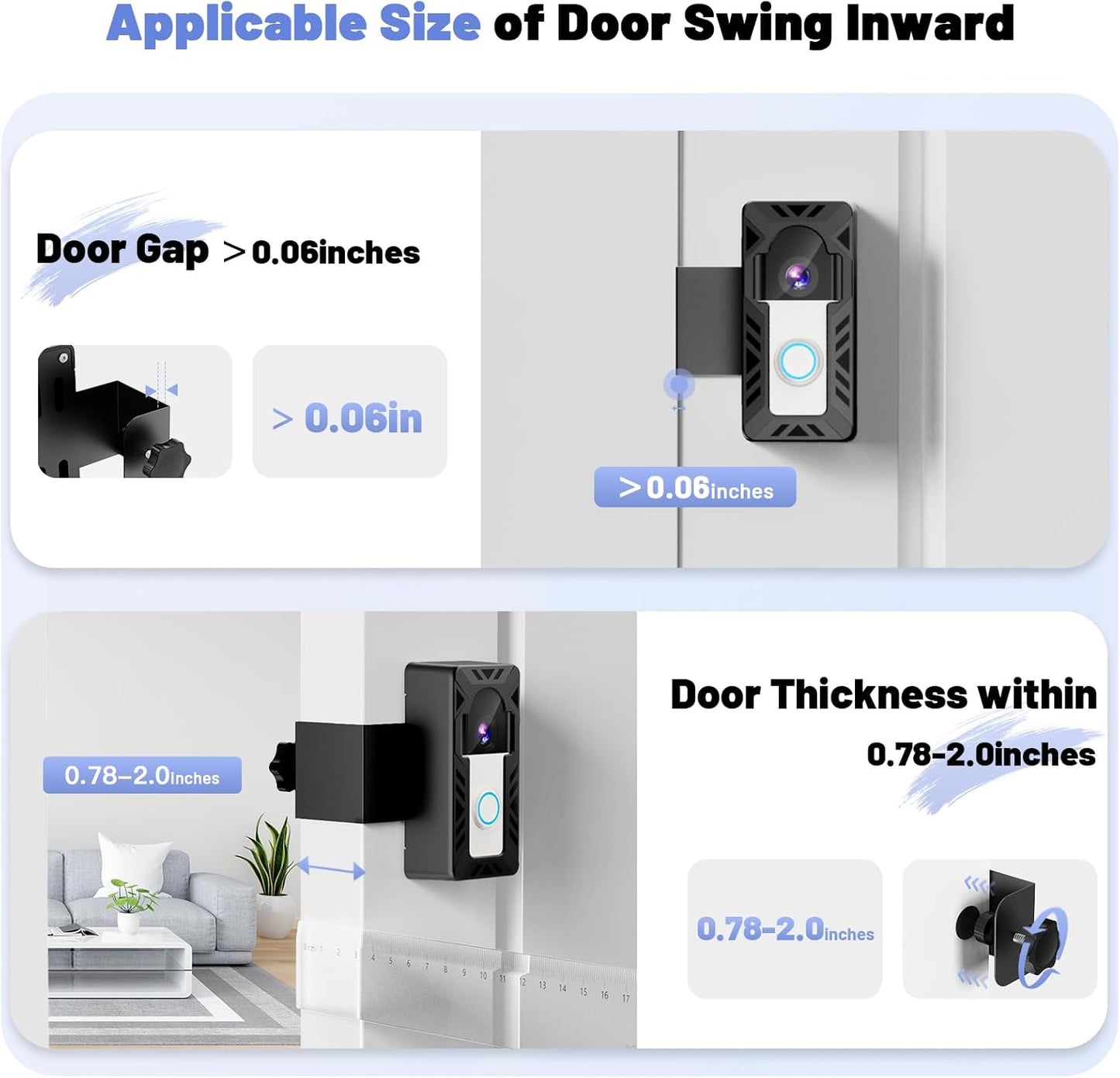 Ring Doorbell Mount, Anti-Theft Video Doorbell Mount for Ring/Blink Camera Doorb