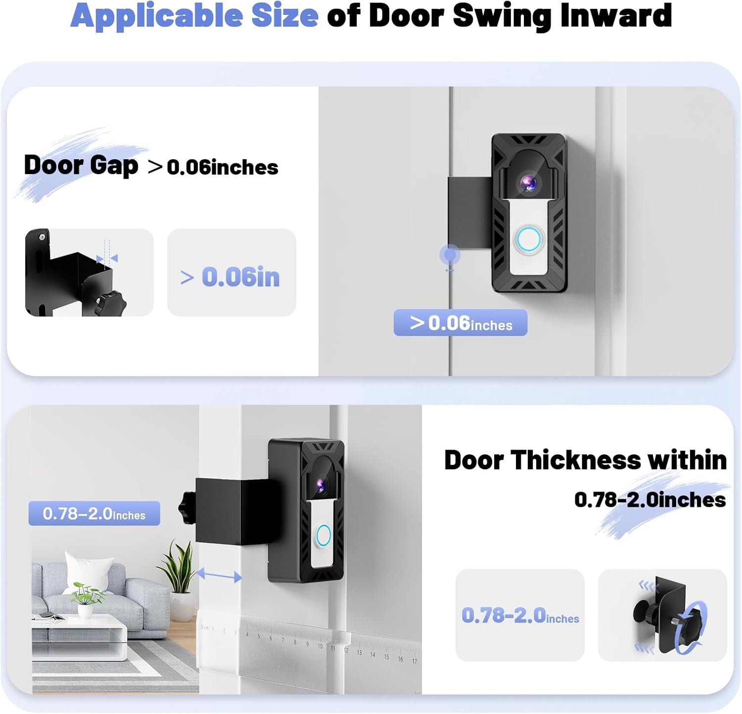 Ring Doorbell Mount, Anti-Theft Video Doorbell Mount for Ring/Blink Camera Doorb
