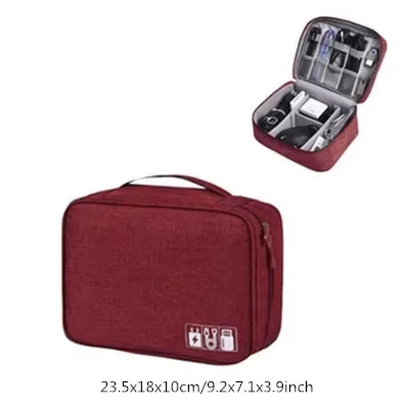 Travel Multi-Function Cable Winder Charger Organizing Bag Miscellaneous Items Storage Box