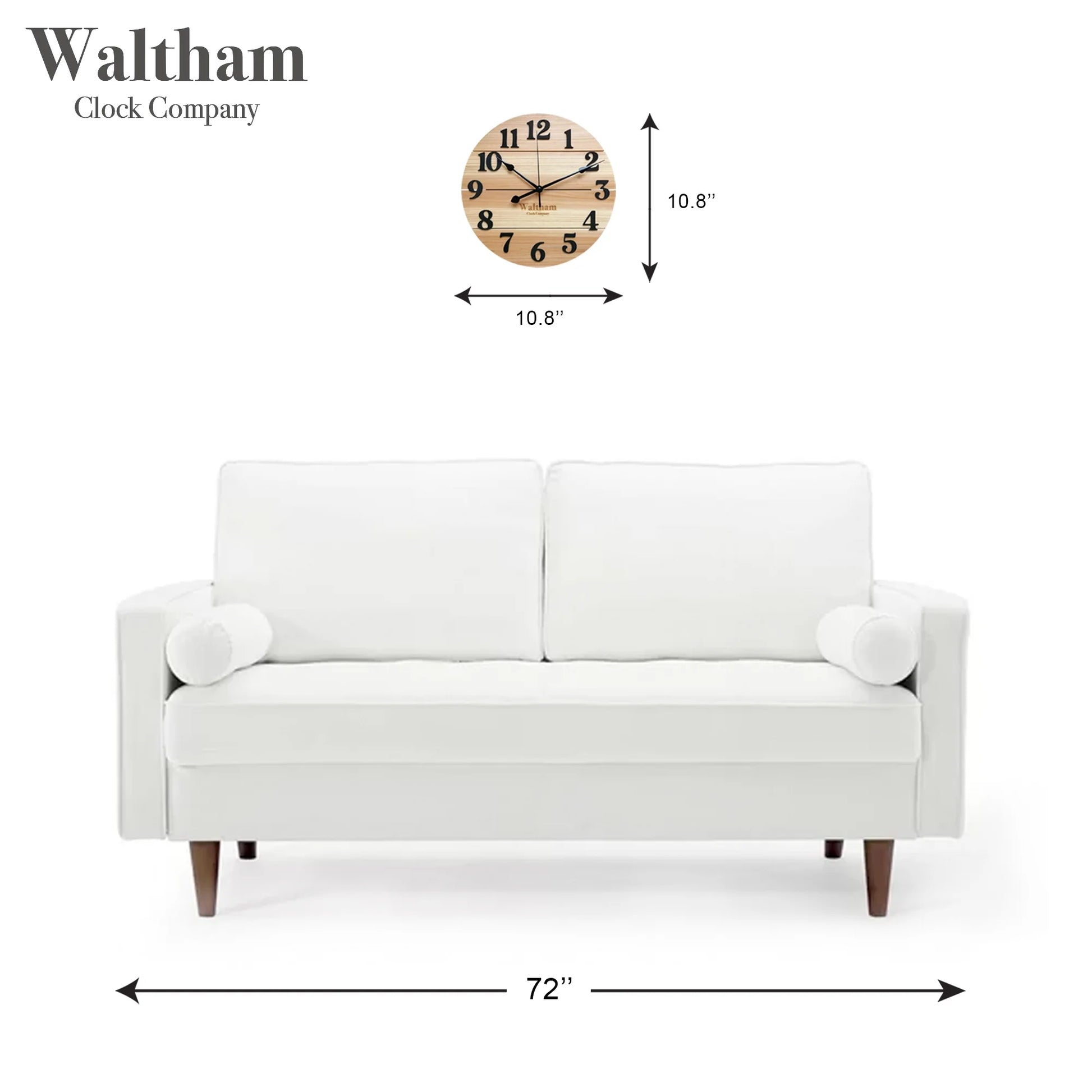 Real Wood Wall Clock, 12” Analog Clock, Battery Operated, Natural Finish - 100% Real Wood!