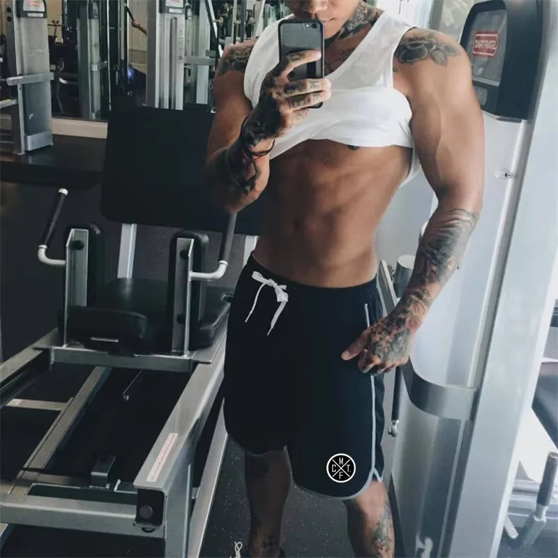 Gym Shorts Men Bodybuilding Clothing Fitness Mens Mesh Sporting Basketball Workout Joggers Shorts with Pocket