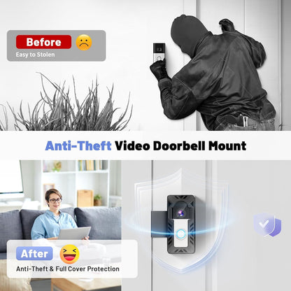 Ring Doorbell Mount, Anti-Theft Video Doorbell Mount for Ring/Blink Camera Doorb