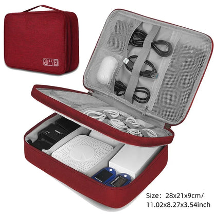 Travel Multi-Function Cable Winder Charger Organizing Bag Miscellaneous Items Storage Box