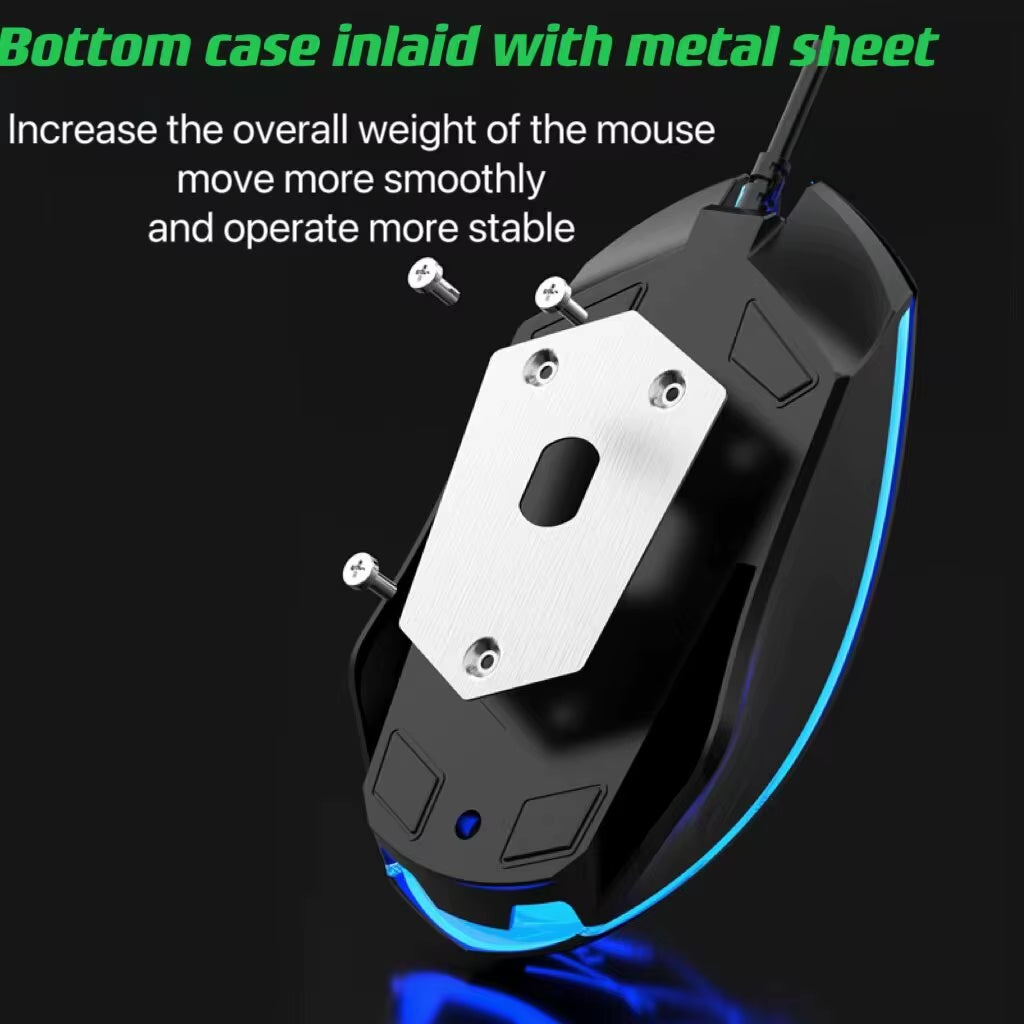 Wired Keyboard and Mouse Set Usb Luminous Mechanical Keyboard and Mouse Set for PC Laptop Computer Game Office