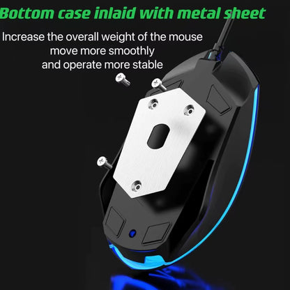 Wired Keyboard and Mouse Set Usb Luminous Mechanical Keyboard and Mouse Set for PC Laptop Computer Game Office